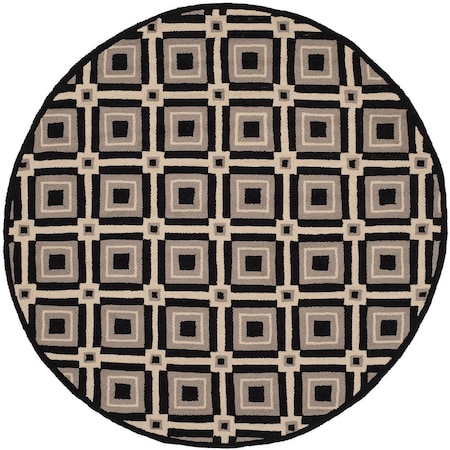 Safavieh Four Seasons Round RugsBlack & Grey 4 x 4 ft. FRS483A-4R